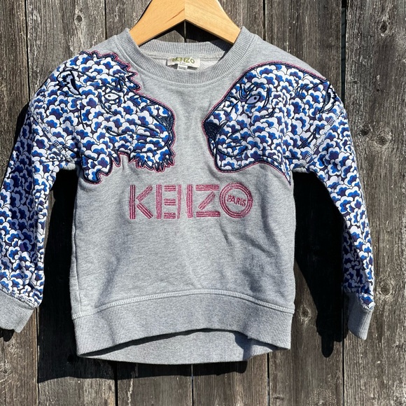 Kenzo Kids Sweatshirt Embroidered Lion & Tiger For Girls - Picture 2 of 6
